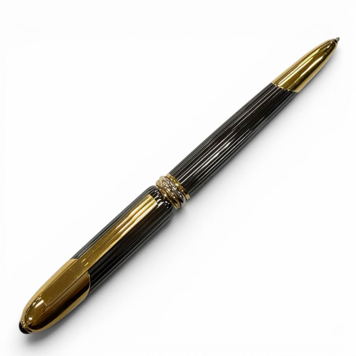 良品▼Cartier カルティエ クーガードゥカルティエ トリニティ カラーストーン ツイスト式 ボールペン ブラック ゴールド 筆記確認済み