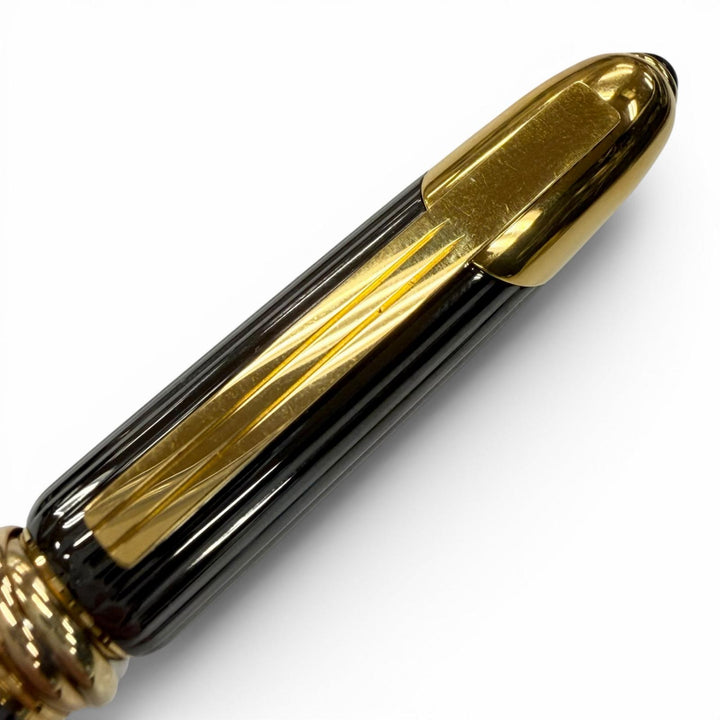 良品▼Cartier カルティエ クーガードゥカルティエ トリニティ カラーストーン ツイスト式 ボールペン ブラック ゴールド 筆記確認済み