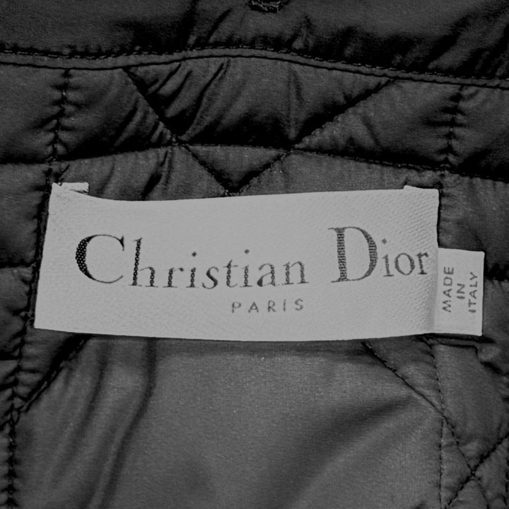 極美品★Christian Dior クリスチャンディオール 350G18A0060 カシミヤ混 マイクロカナージュ キルティングライナー付 ベスト 44 正規品