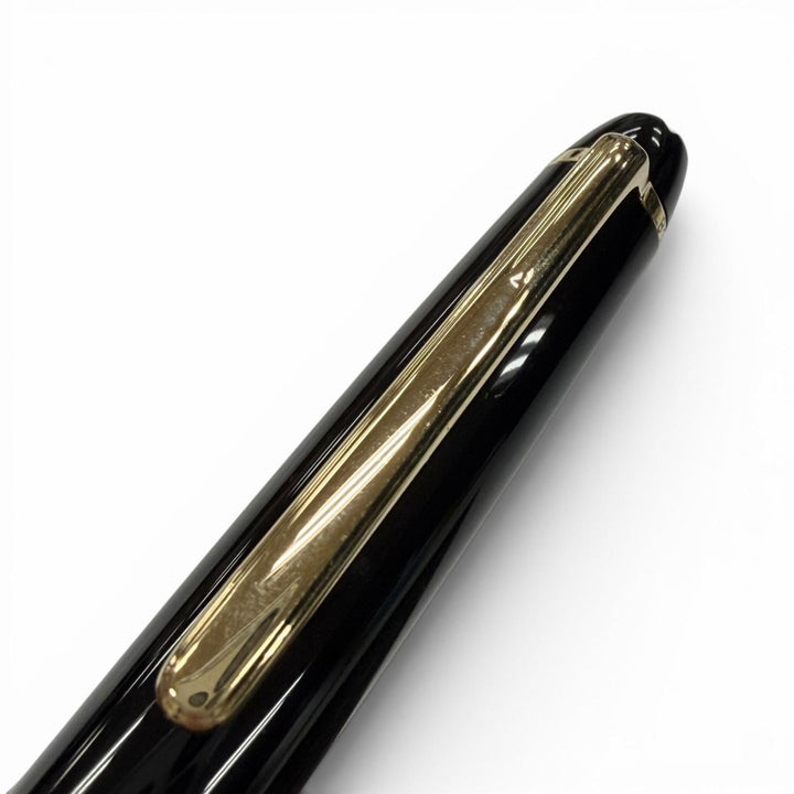 極美品▼MONTBLANC モンブラン マイスターシュテュック クラシック ペン先14K Fニブ ホワイトスター 万年筆 ブラック ゴールド ドイツ製