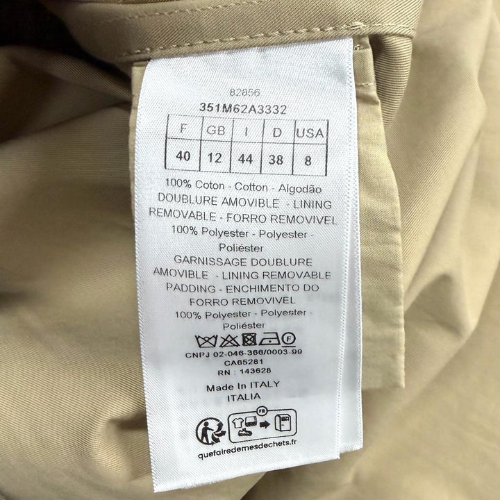極美品★クリスチャンディオール 351M62A3332 コットン100％ マクロカナージュ キルティングライナー付 トレンチコート 44 正規品 袋付