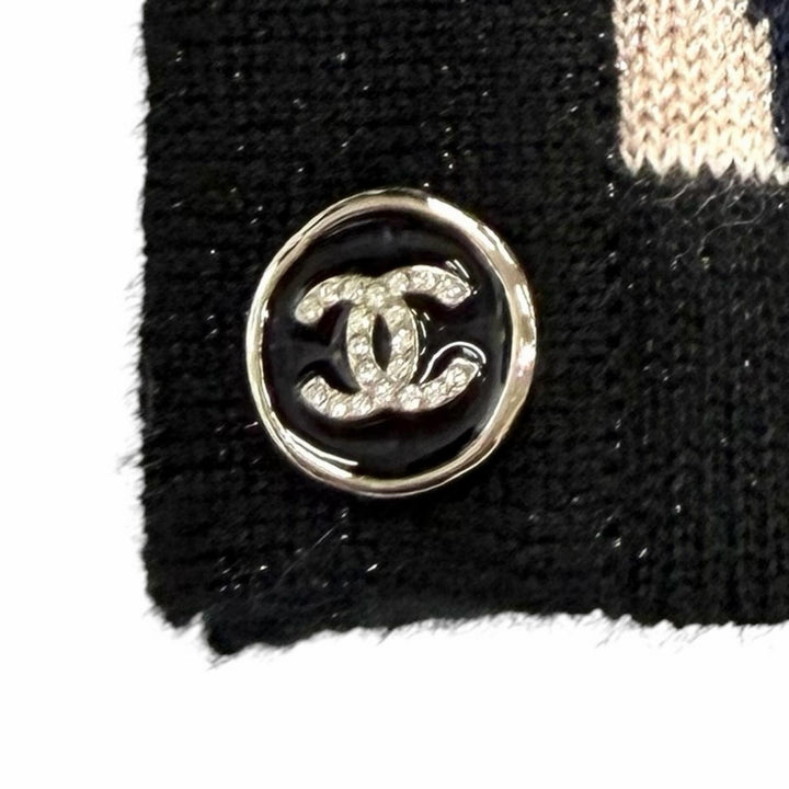 極美品★CHANEL シャネル 21A P71031 カシミヤ シルク混 総柄 ラメ サイドZIP 長袖 ニット マルチ 36 イタリア製 正規品 レディース