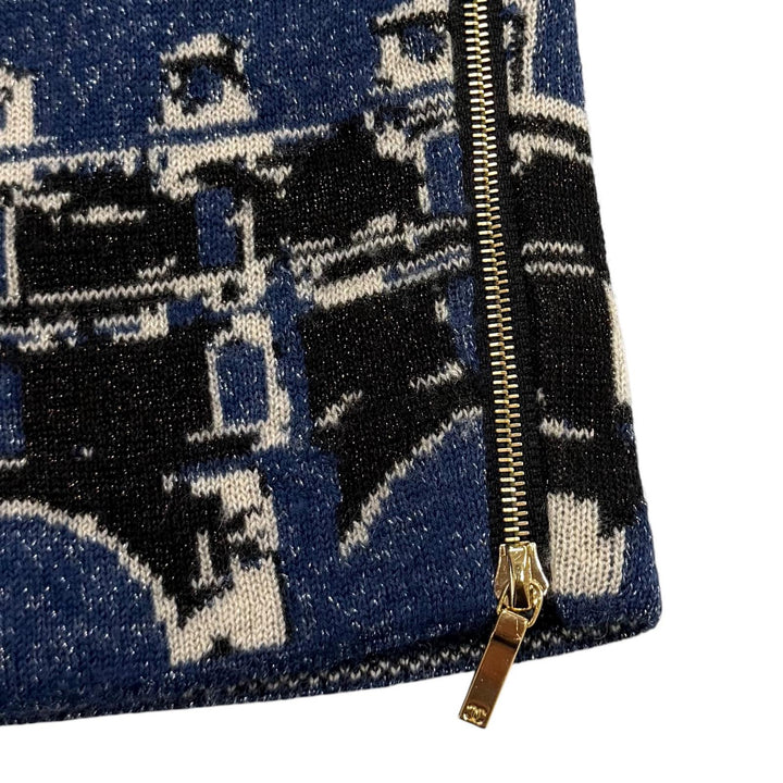 極美品★CHANEL シャネル 21A P71031 カシミヤ シルク混 総柄 ラメ サイドZIP 長袖 ニット マルチ 36 イタリア製 正規品 レディース