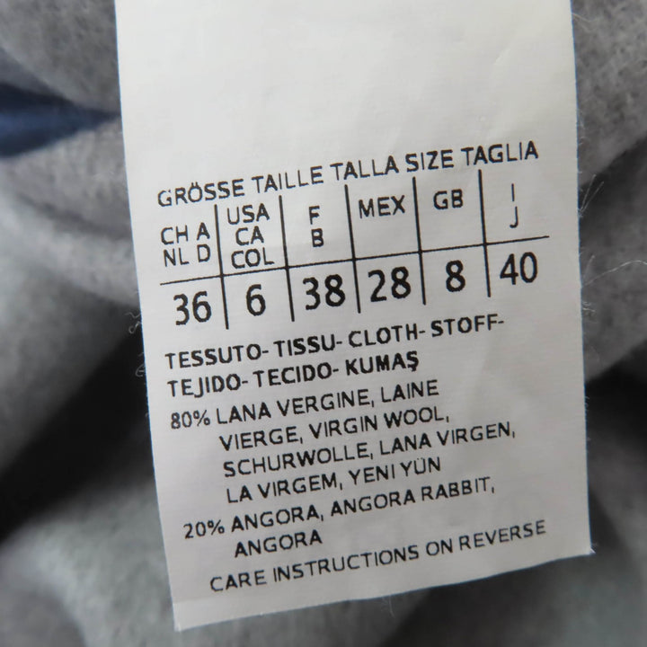 極美品☆Max Mara マックスマーラ 10110151 CUCITO A MANO アンゴラ混 白タグ リバーシブル ベルト付 コート グレー ブルー 40 正規品