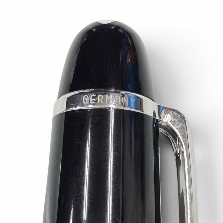 美品□MONTBLANC モンブラン マイスターシュテュック 145 クラシック プラチナライン ペン先14K Fニブ 万年筆 ブラック ドイツ製