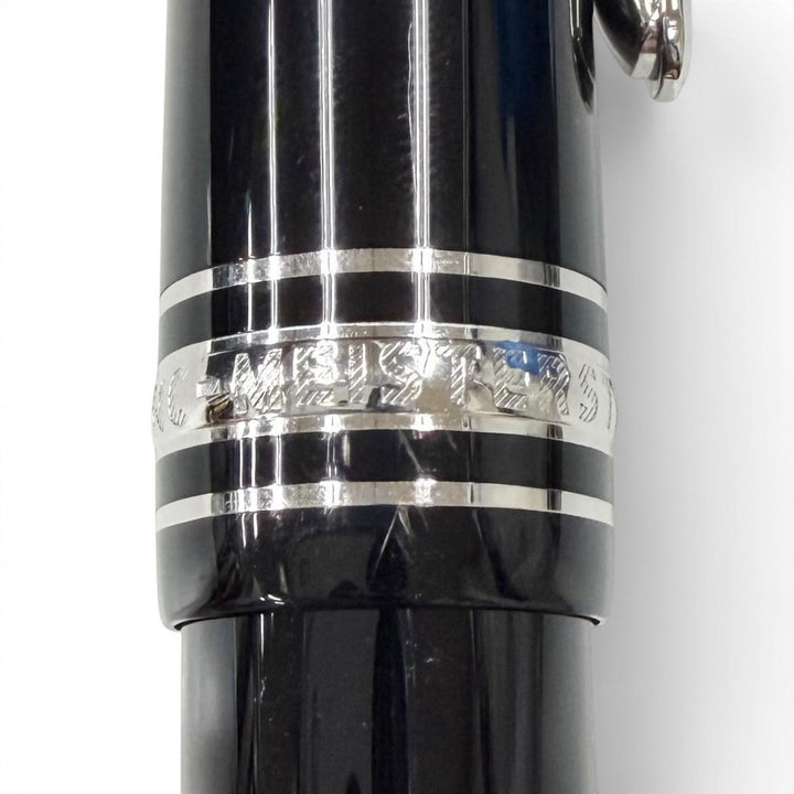 美品□MONTBLANC モンブラン マイスターシュテュック 145 クラシック プラチナライン ペン先14K Fニブ 万年筆 ブラック ドイツ製