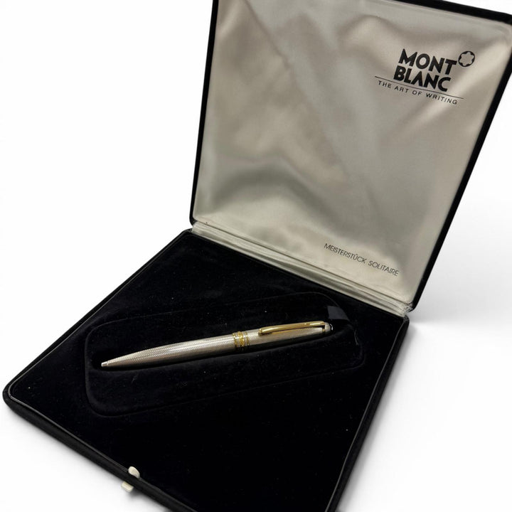 美品□MONTBLANC モンブラン ヴィンテージ ソリテール バーレイ SV925 ツイスト式 ボールペン シルバー ゴールド 西ドイツ製 総重量33.3g