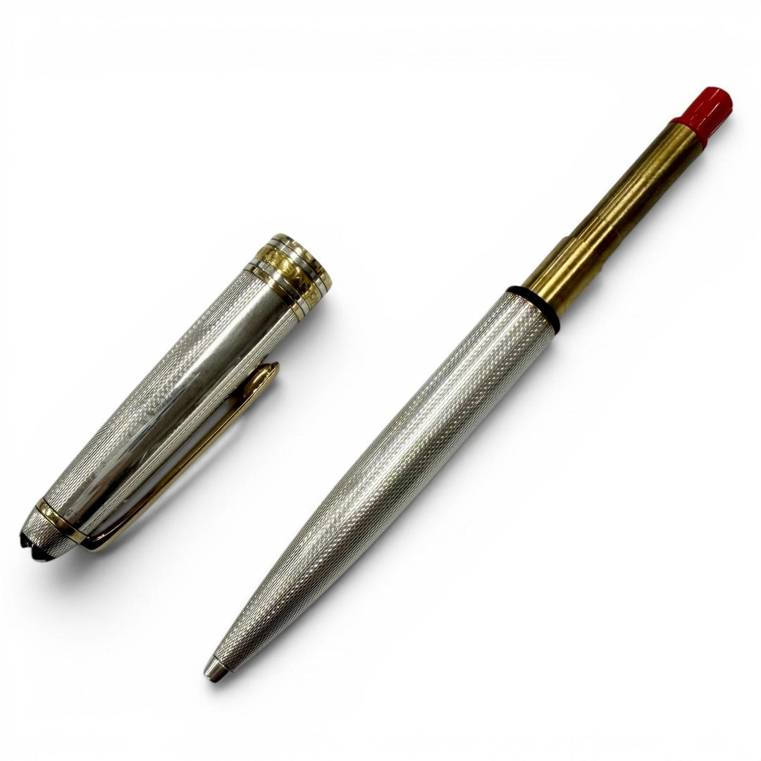 美品□MONTBLANC モンブラン ヴィンテージ ソリテール バーレイ SV925 ツイスト式 ボールペン シルバー ゴールド 西ドイツ製 総重量33.3g