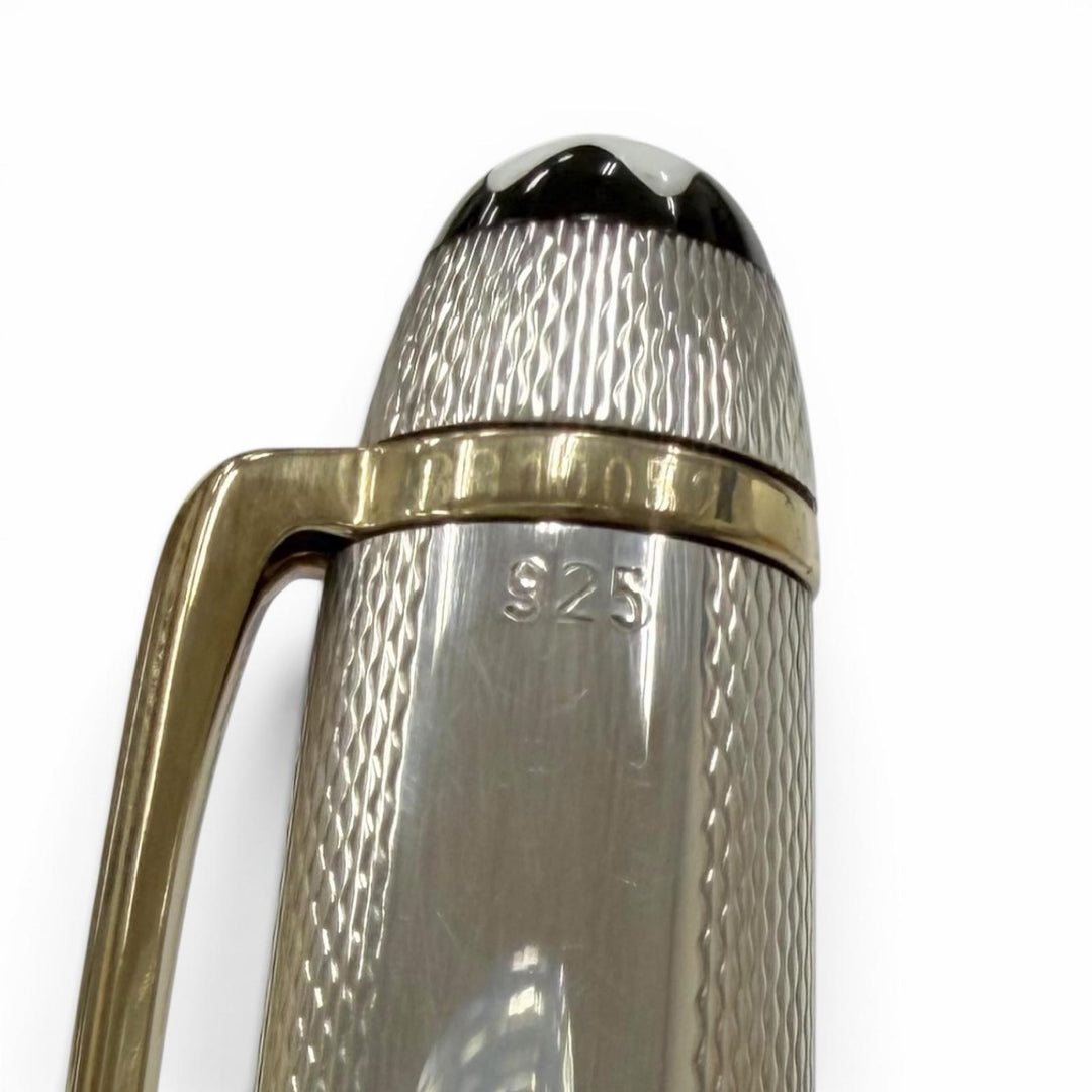 美品□MONTBLANC モンブラン ヴィンテージ ソリテール バーレイ SV925 ツイスト式 ボールペン シルバー ゴールド 西ドイツ製 総重量33.3g