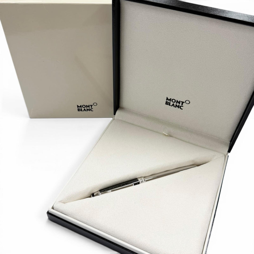 未使用品□MONTBLANC モンブラン マイスターシュテュック ソリテール セラミック ブラックプリズマ クラシック ペン先18K Fニブ 万年筆