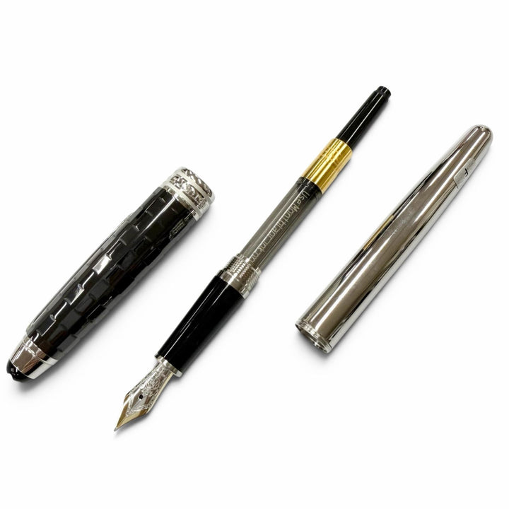 未使用品□MONTBLANC モンブラン マイスターシュテュック ソリテール セラミック ブラックプリズマ クラシック ペン先18K Fニブ 万年筆