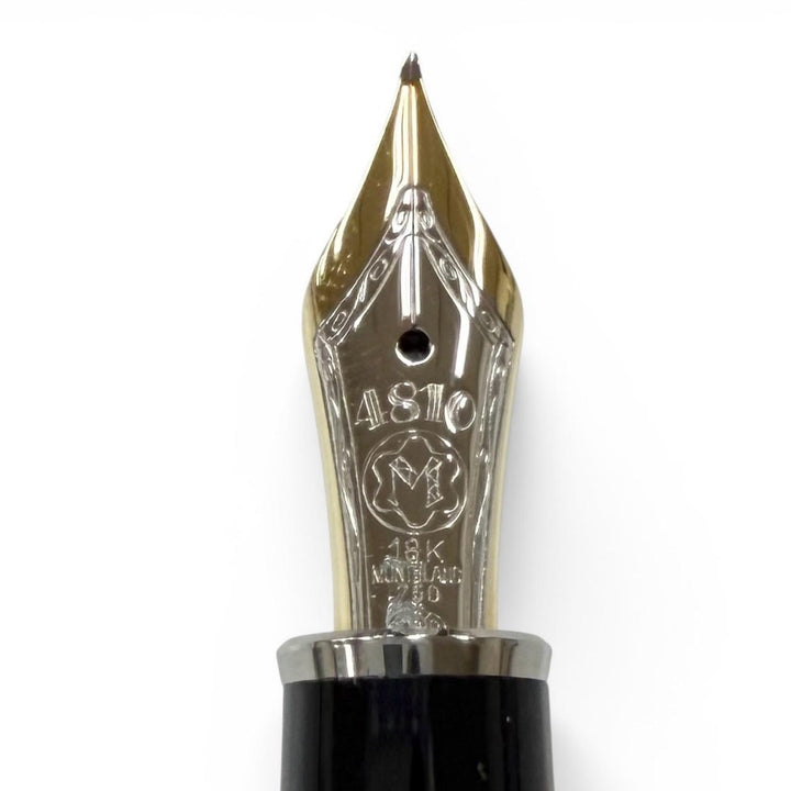 未使用品□MONTBLANC モンブラン マイスターシュテュック ソリテール セラミック ブラックプリズマ クラシック ペン先18K Fニブ 万年筆