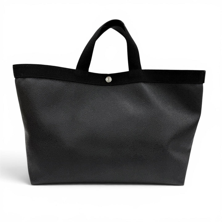 良品◇Herve Chapelier エルベ シャプリエ 705GP コーテッドキャンバス レザーロゴパッチ トートバッグ ブラック フランス製 レディース