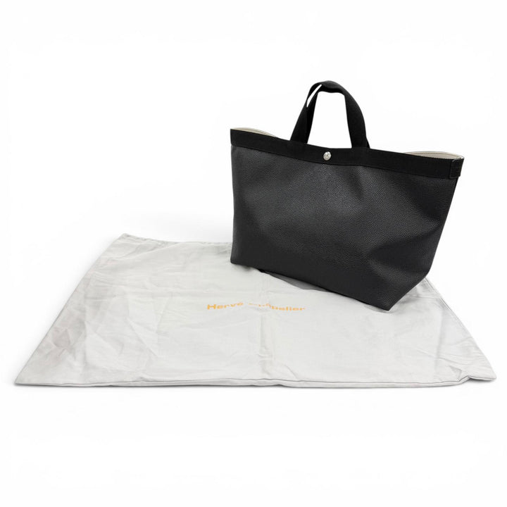 良品◇Herve Chapelier エルベ シャプリエ 705GP コーテッドキャンバス レザーロゴパッチ トートバッグ ブラック フランス製 レディース