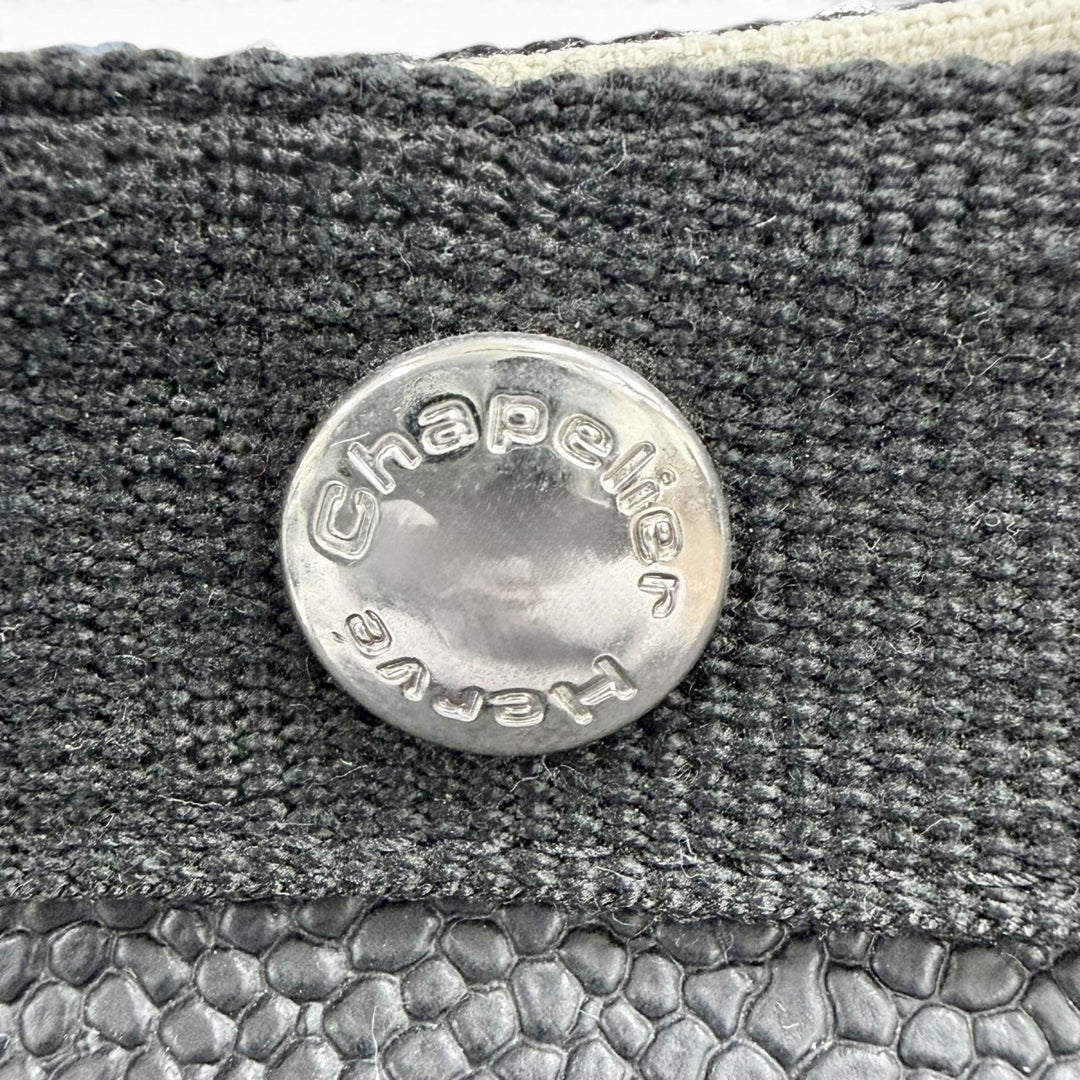 良品◇Herve Chapelier エルベ シャプリエ 705GP コーテッドキャンバス レザーロゴパッチ トートバッグ ブラック フランス製 レディース