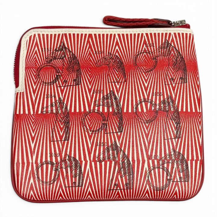 極美品★HERMES エルメス カレ ポケット ピンク ヴォースイフト ラウンドZIP ミニポーチ ポーチ D刻印 フランス製 レディース 箱付き