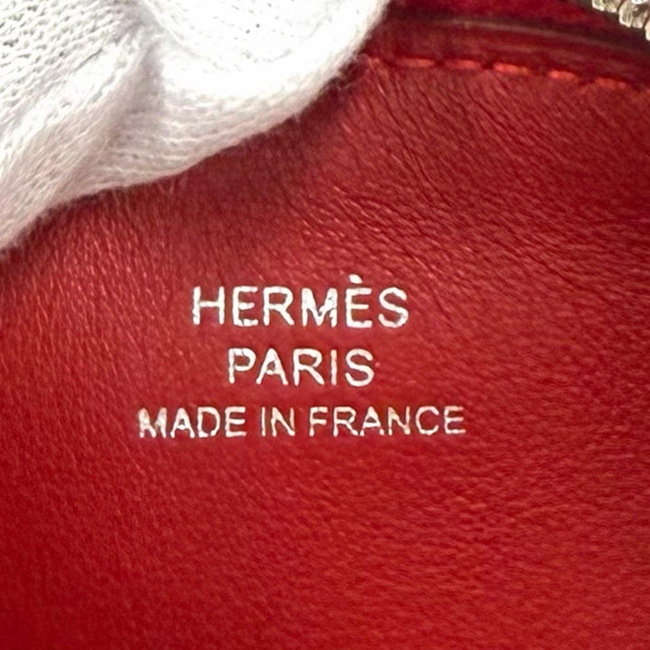 極美品★HERMES エルメス カレ ポケット ピンク ヴォースイフト ラウンドZIP ミニポーチ ポーチ D刻印 フランス製 レディース 箱付き