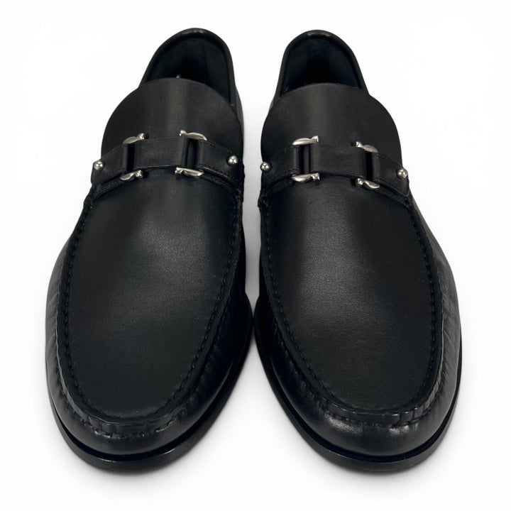 未使用品▲Salvatore Ferragamo サルヴァトーレフェラガモ COSTA ダブルガンチーニ ローファー ブラック 8EE 伊製 メンズ 箱・保存袋付き