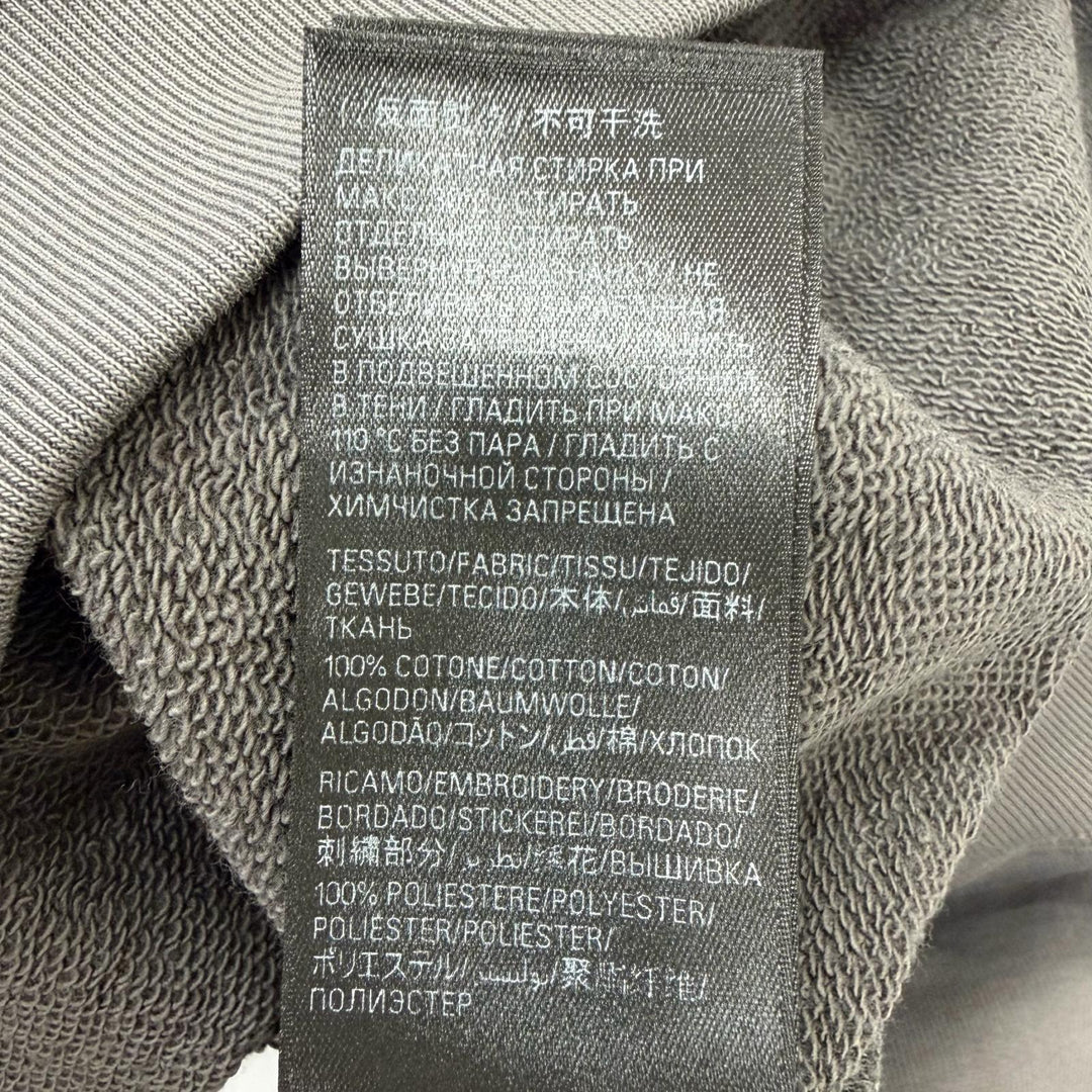 極美品□BALENCIAGA バレンシアガ 600583 ロゴ刺繍 エンブロイダリー プルオーバー スウェットパーカー フーディー グレー M 正規品　