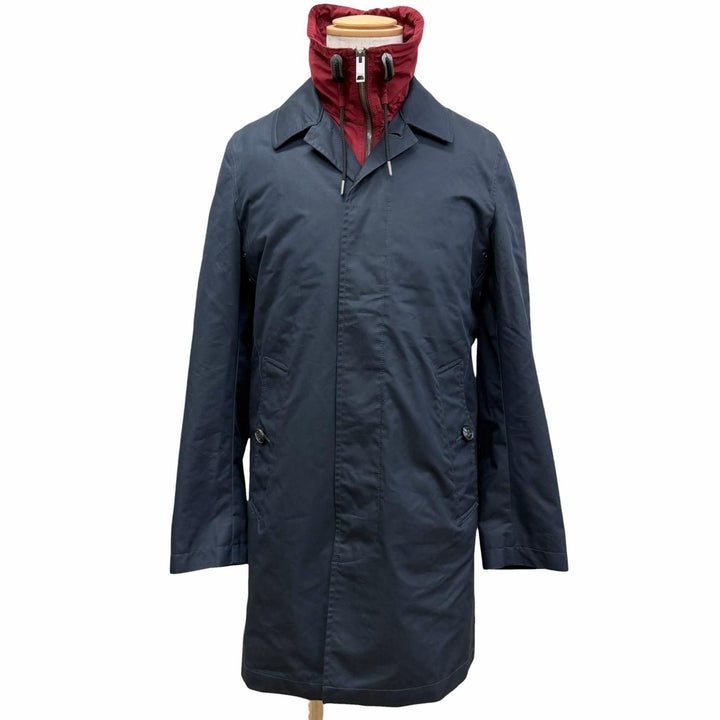 未使用品□BURBERRY バーバリー 4050699 裏地チェック柄 ライナー付き 3WAY チェスターコート ステンカラーコート ネイビー 44 正規品