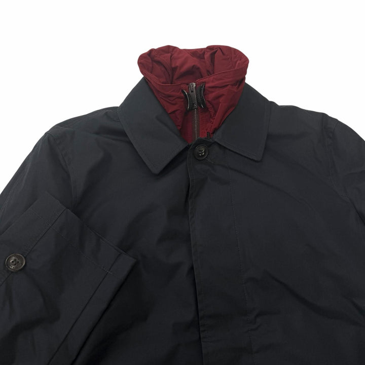 未使用品□BURBERRY バーバリー 4050699 裏地チェック柄 ライナー付き 3WAY チェスターコート ステンカラーコート ネイビー 44 正規品