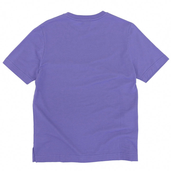 未使用品▲HERMES エルメス Hロゴ刺繍 胸ポケット クルーネック ショートスリーブ 半袖Ｔシャツ パープル系 M イタリア製 正規品 メンズ