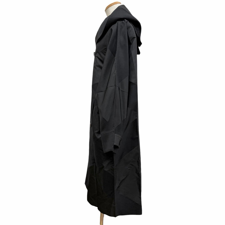 極美品□IM MEN アイムメン 22SS LA21FA001 KITE イッセイミヤケ フーデッド ダブルブレスト デザインコート ブラック 2 日本製 正規品