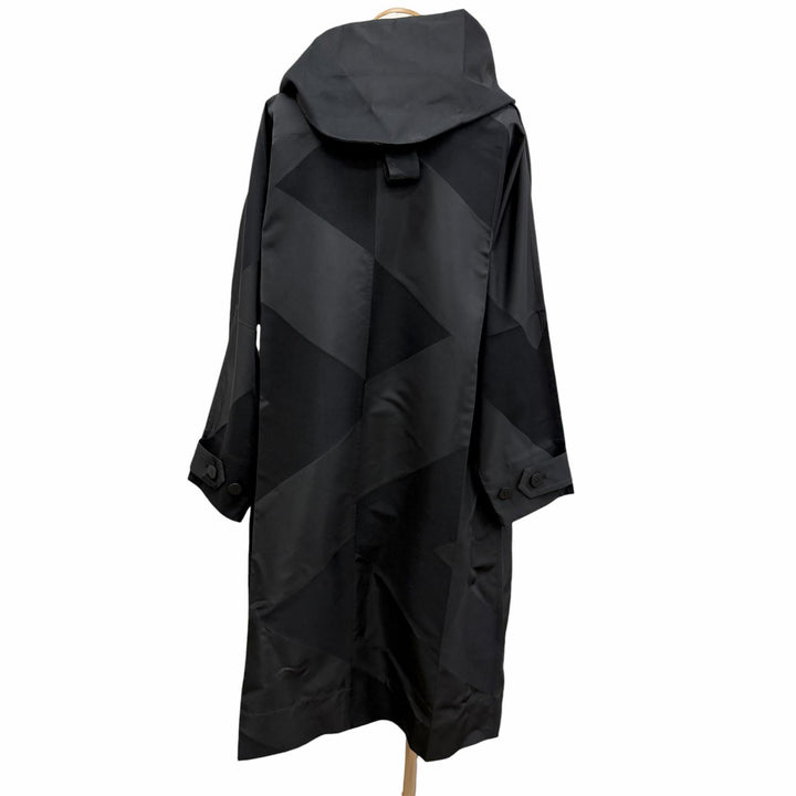 極美品□IM MEN アイムメン 22SS LA21FA001 KITE イッセイミヤケ フーデッド ダブルブレスト デザインコート ブラック 2 日本製 正規品