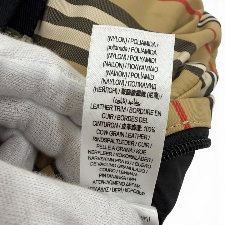 極美品☆BURBERRY バーバリー 8013921 ノバチェック ロゴ バックパック ボディバッグ リュックサック デイパック ベージュ 保存袋付き
