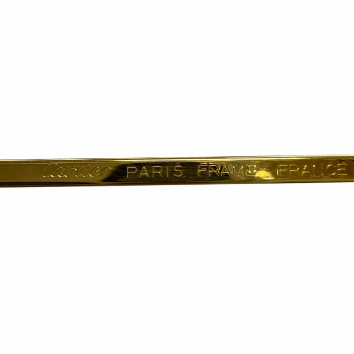 美品□Cartier カルティエ ヴィンテージ トリニティ 2Cデコール ツーブリッジ メガネ 眼鏡 ゴールド ボルドー 56□14 度入り フランス製