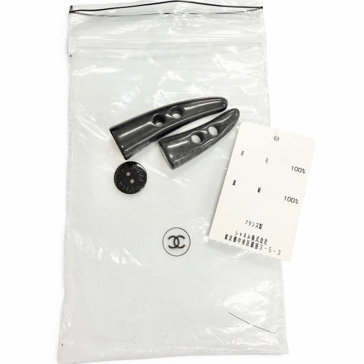 極美品△CHANEL シャネル P29341V19402 06A ウール100％ ココマークトグルボタン ダッフルコート ブラック 38 仏製 正規品 レディース
