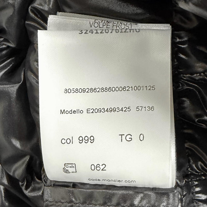 美品★MONCLER モンクレール MONTICOLE モンティコール FOXファー・フード付 比翼仕立て ダウンコート ブラック 0 正規品 レディース