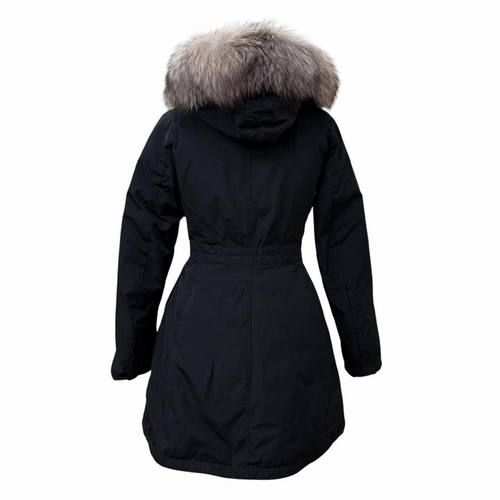 美品★MONCLER モンクレール MONTICOLE モンティコール FOXファー・フード付 比翼仕立て ダウンコート ブラック 0 正規品 レディース