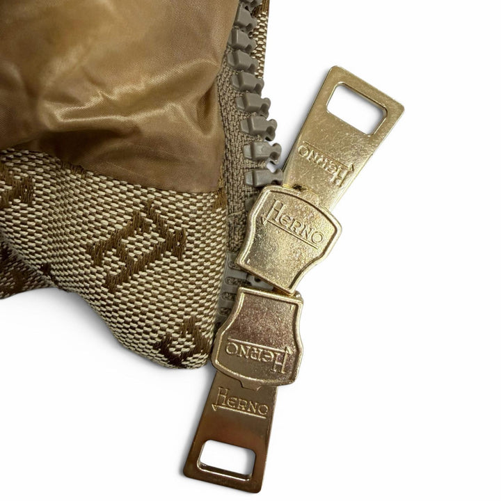 極美品☆Herno ヘルノ 2024年製 PI001972D MONOGRAM JACKET モノグラム ダウンジャケット ブラウン系 40 イタリア製 正規品 レディース