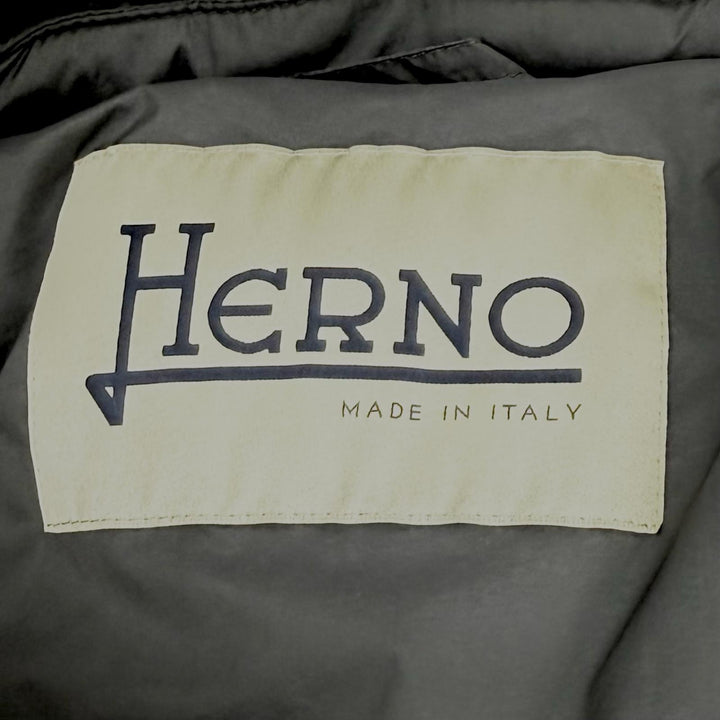 極美品★Herno ヘルノ 2023年製 PI001760D ウール混 フード付 切替デザイン ZIP UP ダウンコート グレー 38 イタリア製 正規品