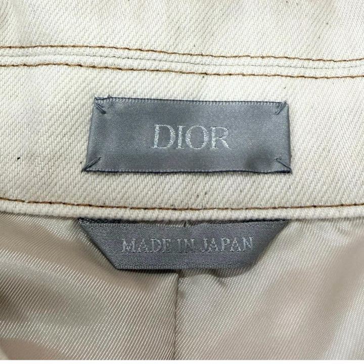 極美品□DIOR DENIM TEARS ディオール オム デニムティアーズ 393D493AY525 ロゴ刺繍 コットンツイルジップジャケット 46 日本製 正規品