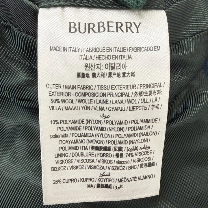 極美品□BURBERRY バーバリー 8076669 チェック柄 ダブルブレスト チェスターコート グリーン パープル 46 イタリア製 正規品 メンズ