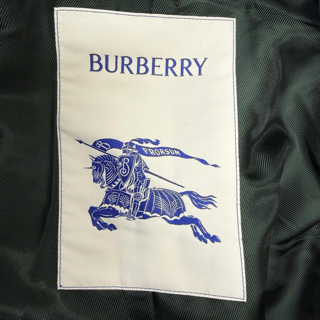 極美品□BURBERRY バーバリー 8076669 チェック柄 ダブルブレスト チェスターコート グリーン パープル 46 イタリア製 正規品 メンズ