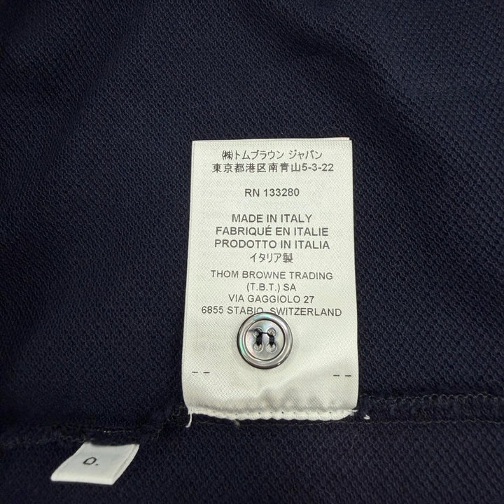 美品▼THOM BROWNE トムブラウン MJP137B-07976-415 Classic Pique 2003 4-Bar Polo 長袖ポロシャツ ダークネイビー 0 正規品 メンズ