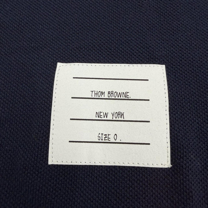美品▼THOM BROWNE トムブラウン MJP137B-07976-415 Classic Pique 2003 4-Bar Polo 長袖ポロシャツ ダークネイビー 0 正規品 メンズ
