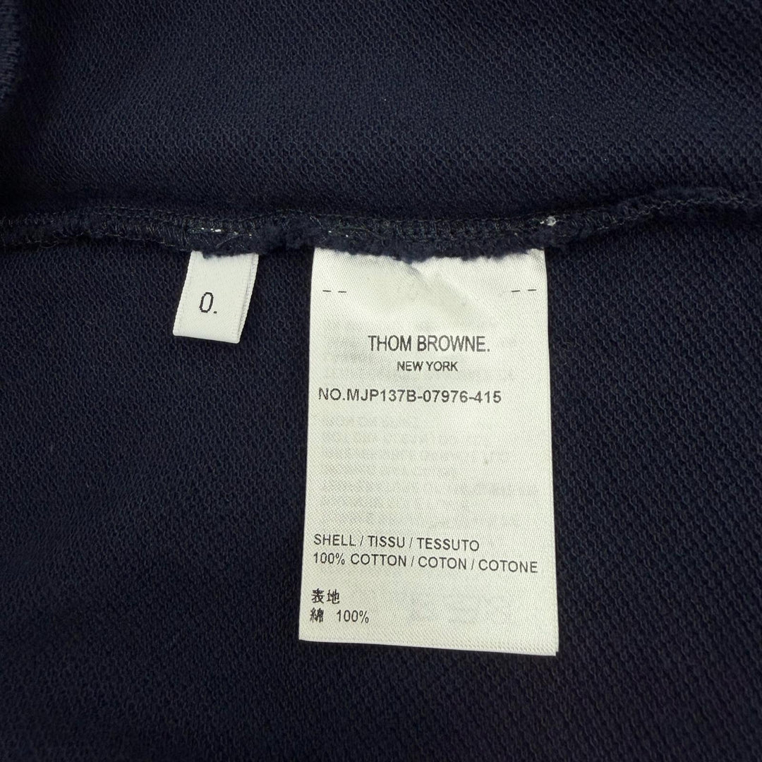 美品▼THOM BROWNE トムブラウン MJP137B-07976-415 Classic Pique 2003 4-Bar Polo 長袖ポロシャツ ダークネイビー 0 正規品 メンズ