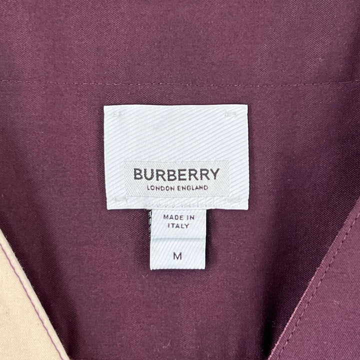 極美品▲BURBERRY バーバリー 8045396 コットン100% ロゴボタン バードプリント 半袖シャツ マルチカラー M イタリア製 正規品 メンズ
