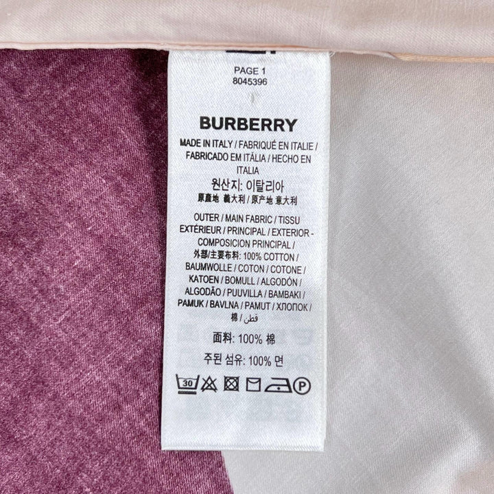 極美品▲BURBERRY バーバリー 8045396 コットン100% ロゴボタン バードプリント 半袖シャツ マルチカラー M イタリア製 正規品 メンズ