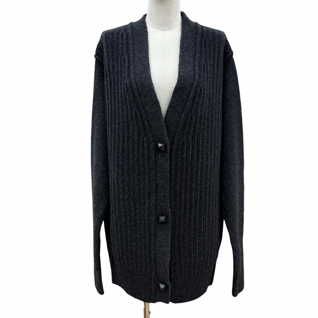 極美品◇HERMES エルメス H5H2723DA Cardigan epais manches longues メドールボタン ウール ロングカーディガン 36 英国製 正規品