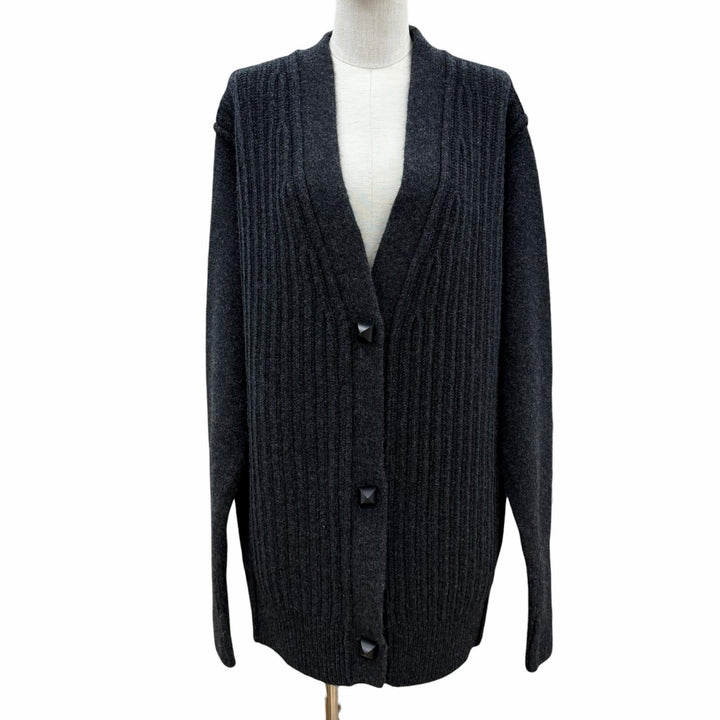極美品◇HERMES エルメス H5H2723DA Cardigan epais manches longues メドールボタン ウール ロングカーディガン 36 英国製 正規品