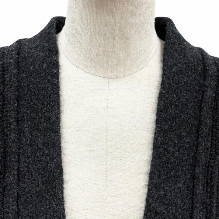 極美品◇HERMES エルメス H5H2723DA Cardigan epais manches longues メドールボタン ウール ロングカーディガン 36 英国製 正規品