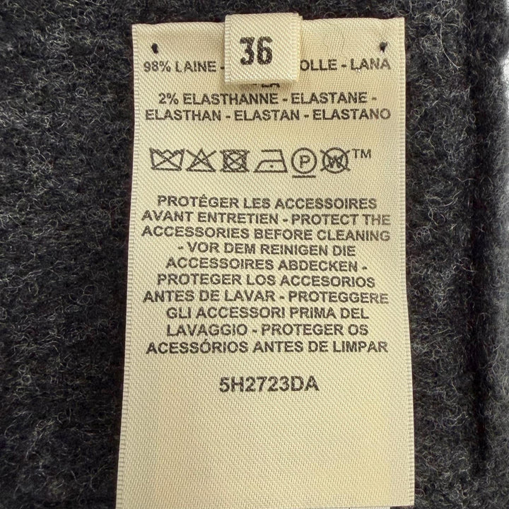 極美品◇HERMES エルメス H5H2723DA Cardigan epais manches longues メドールボタン ウール ロングカーディガン 36 英国製 正規品