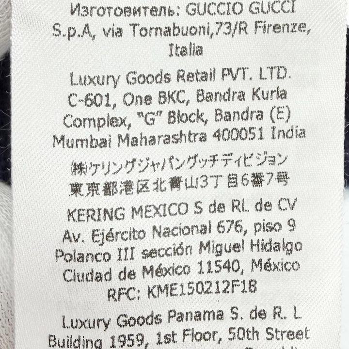 極美品△GUCCI グッチ 22SS 628389 カシミヤ100％ ホースビット付き クルーネック 七分袖 ニット セーター ネイビー S イタリア製 正規品