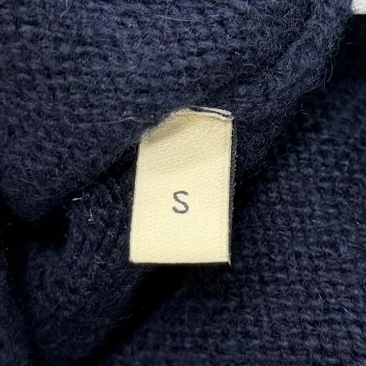極美品△GUCCI グッチ 22SS 628389 カシミヤ100％ ホースビット付き クルーネック 七分袖 ニット セーター ネイビー S イタリア製 正規品