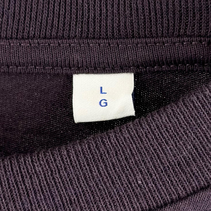 未使用品▲BURBERRY バーバリー 8077530 コットン100％ ロゴ刺繍 パネル切り替え スウェット パープル L ポルトガル製 正規品 メンズ
